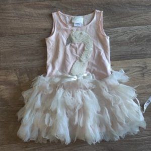 Biscotti girls swan ruffle pink shirt/dress